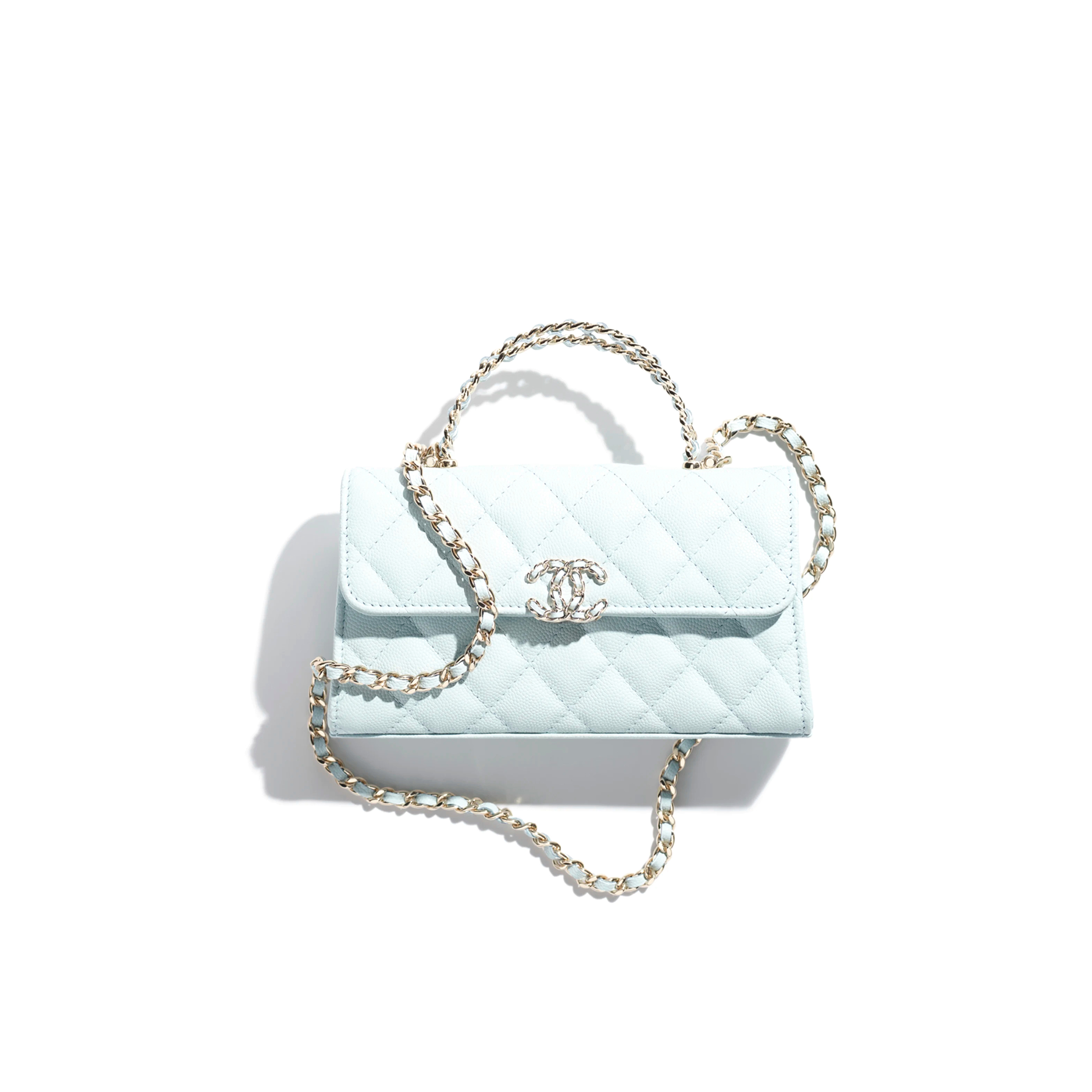CHANEL FLAP PHONE HOLDER WITH CHAIN GRAINED SHINY AP3238 (18*10*4.5cm) CHANEL FLAP PHONE HOLDER WITH CHAIN GRAINED SHINY AP3238 (18*10*4.5cm)